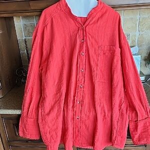 NWT WE THE FREE PEOPLE WOMENS SUMMER SORBET SHIRT STRIPED OVERSIZED LARGE.